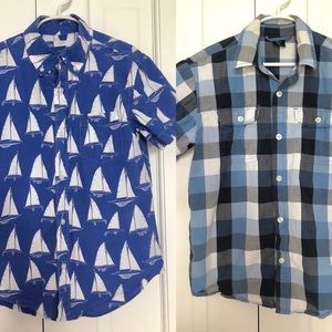Lot/bundle 2 Boys’ Short Sleeve Button Down Shirts